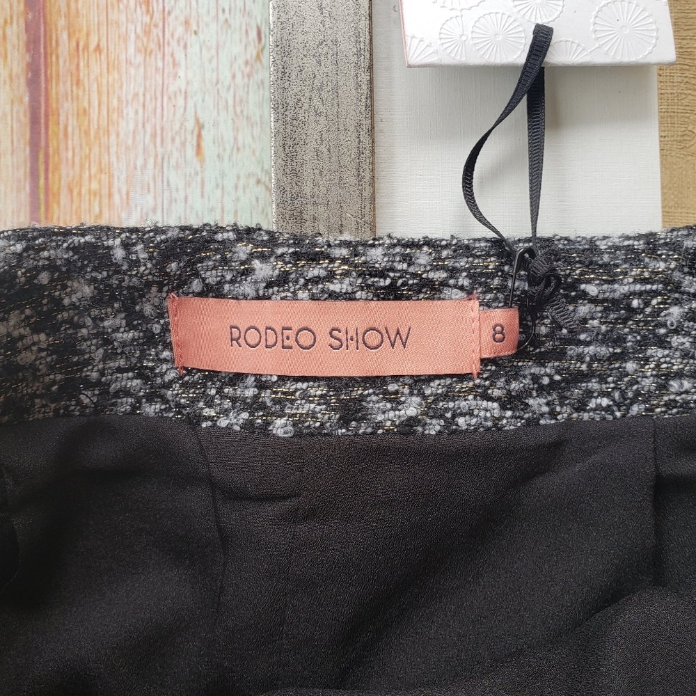 NWT Rodeo Show Metallic Tweed Zipper Mini Skirt S - Picture 5 of 8